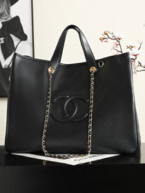 CC calfskin medium shopping bag AS6201 black