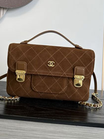 CC suede calfskin backpack AS6465 brown